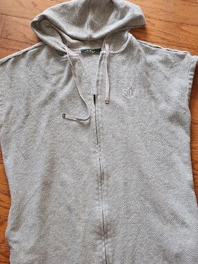 Lauren Ralph Lauren Hoodie Sleeveless Full Zip Coverup Sz L